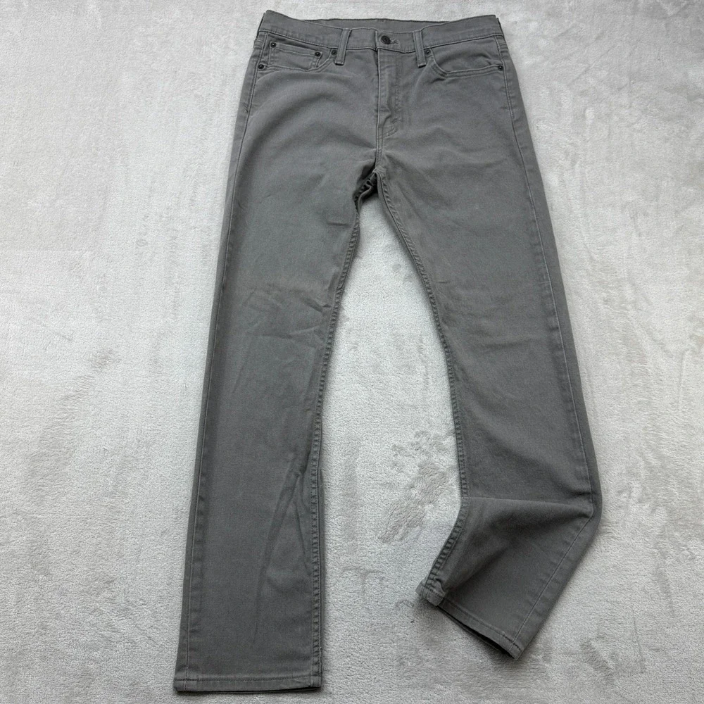 Levi's 513 Slim Straight Pants Mens 32x32 Charcoal Grey Stretch Cotton Twill
